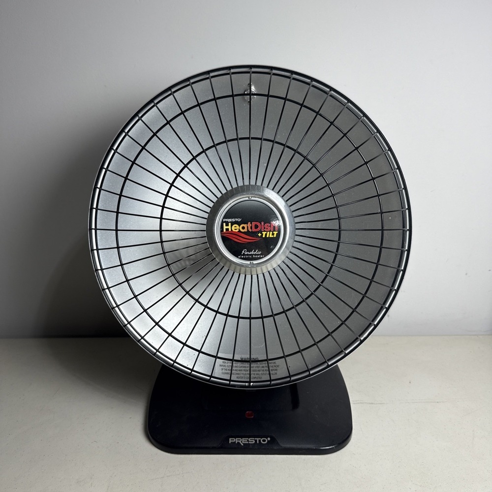 Presto HeatDish Plus Tilt Parabolic Electric Heater Model 0792801 TESTED Works